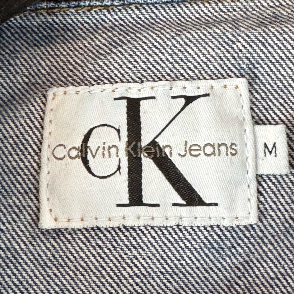 Vintage Calvin Klein Jeans Women's Medium Denim Jean Vest USA Cropped M Med - Picture 2 of 8